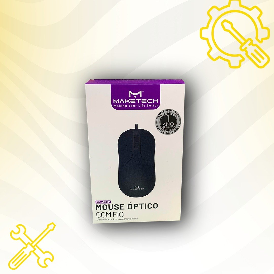 Mouse Óptico com Fio Conexão USB – Maketech